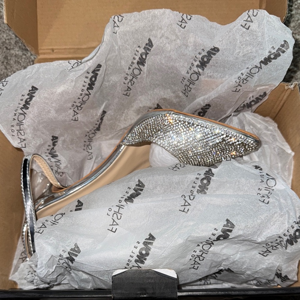 Fashion Nova Silver Heels